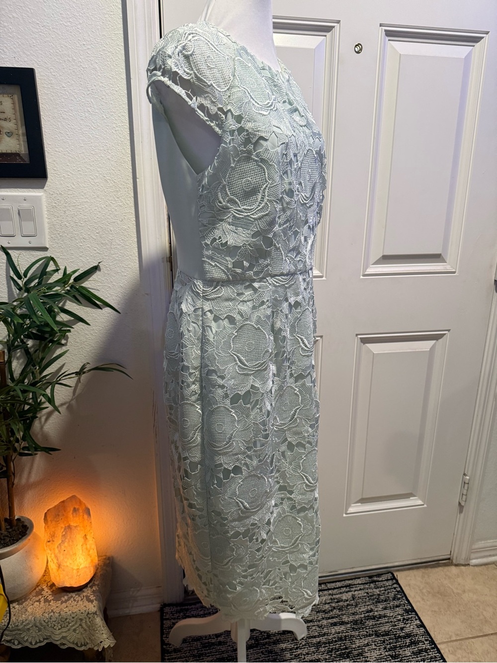 Ted Baker Raenna Mint Green Lace Sheath Dress 4 Elegant Cocktail Wedding Guest - Picture 10 of 14